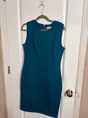 Calvin Klein Teal Midi Sheath Dress
